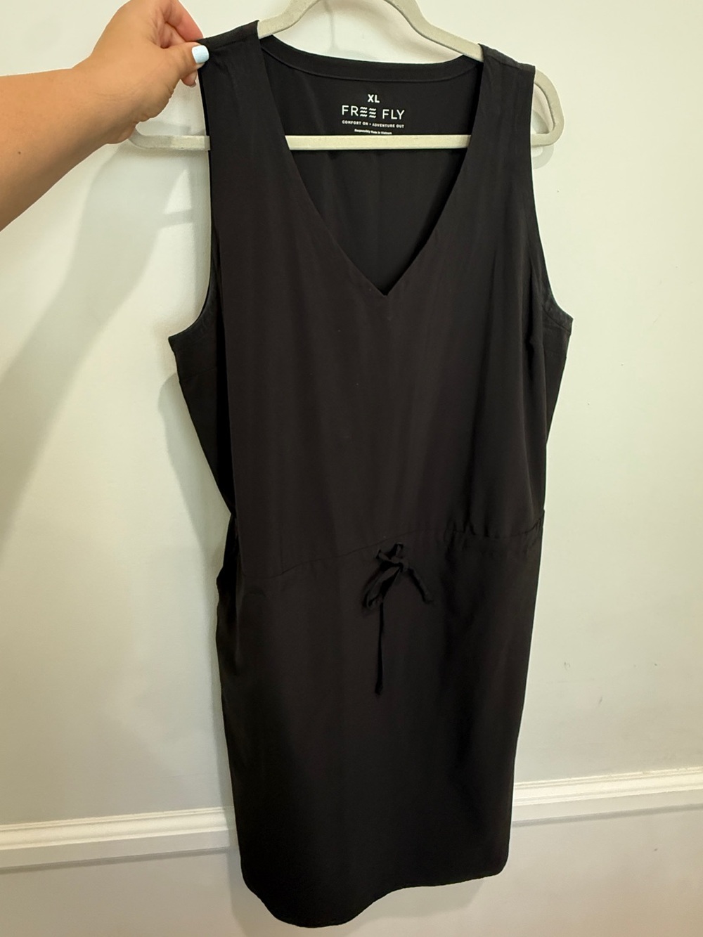 Free Fly breeze drawstring waist black dress - Picture 3 of 9
